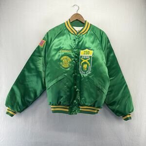 Vintage King Louie Jacket Men's large Green Military Police Snap Bomber USA Made